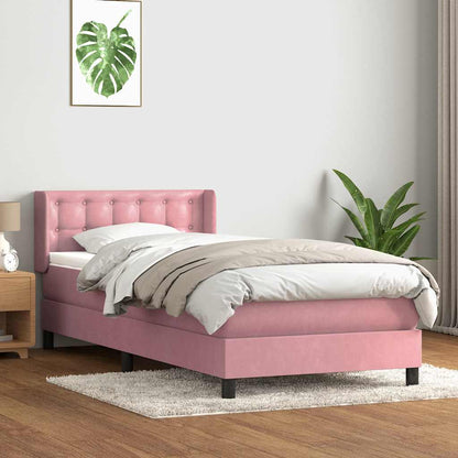 Giroletto a Molle con Materasso Rosa 80x220 cm Velluto | homemem39
