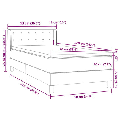 Giroletto a Molle con Materasso Rosa 90x220 cm Velluto | homemem39