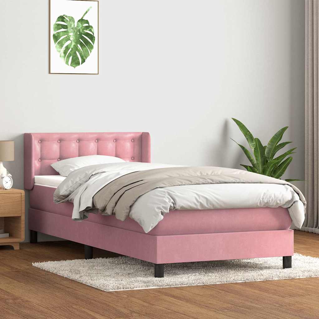 Giroletto a Molle con Materasso Rosa 90x220 cm Velluto | homemem39