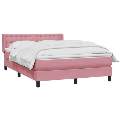 Giroletto a Molle con Materasso Rosa 140x220 cm in Velluto | homemem39