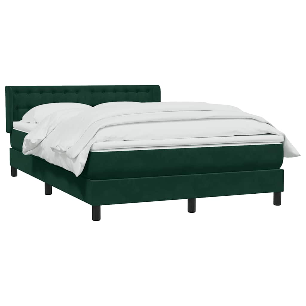 Giroletto a Molle con Materasso Verde Scuro 160x220 cm Velluto | homemem39