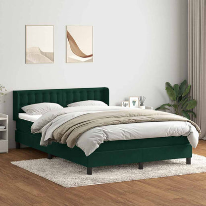 Giroletto a Molle con Materasso Verde Scuro 160x220 cm Velluto | homemem39