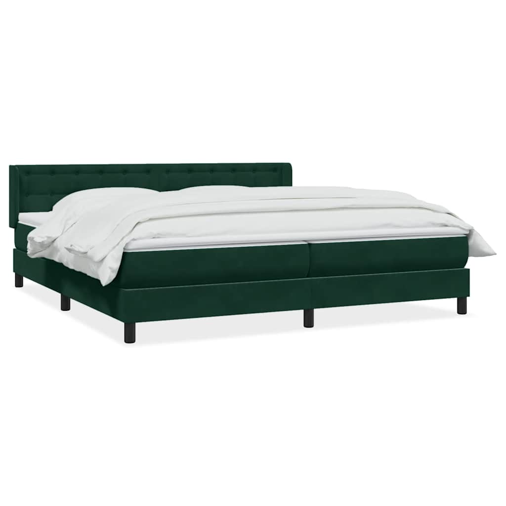 Giroletto a Molle con Materasso Verde Scuro 180x220 cm Velluto | homemem39