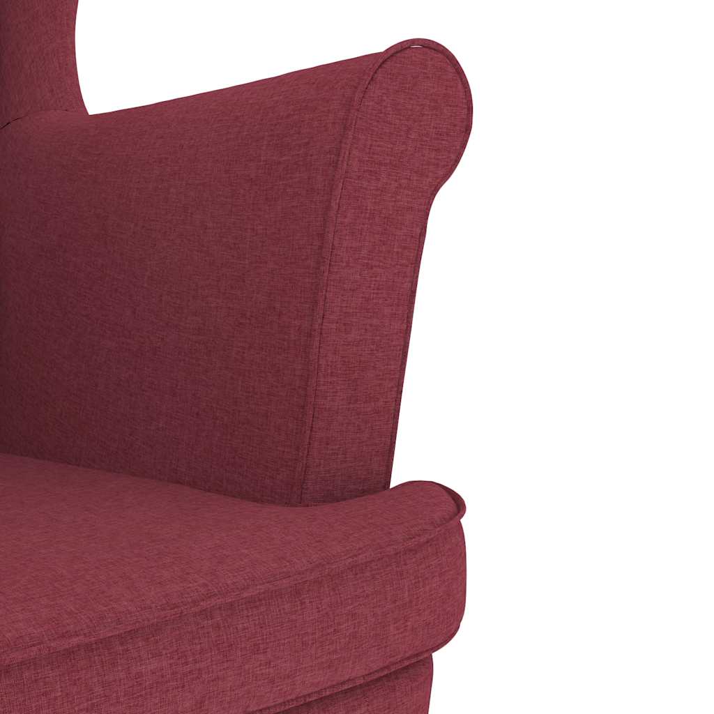 Poltrona con Poggiapiedi Rosso Vino in Tessuto | homemem39