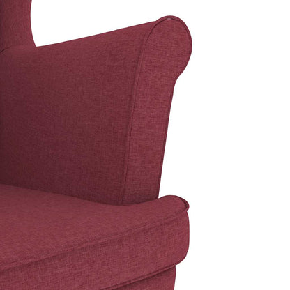 Poltrona con Poggiapiedi Rosso Vino in Tessuto | homemem39