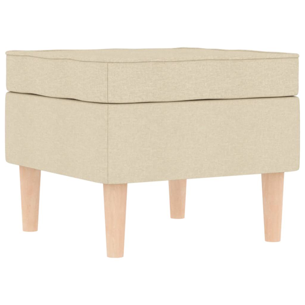 Poltrona con Poggiapiedi Crema in Tessuto - homemem39