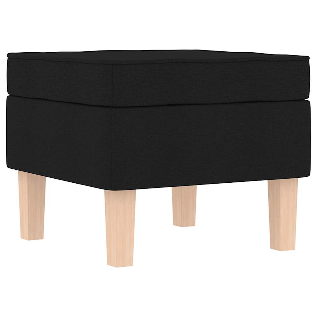 Poltrona a Dondolo con poggiapiedi Nero in Tessuto