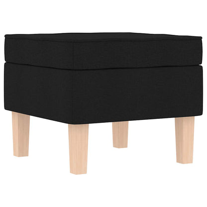 Poltrona a Dondolo con poggiapiedi Nero in Tessuto