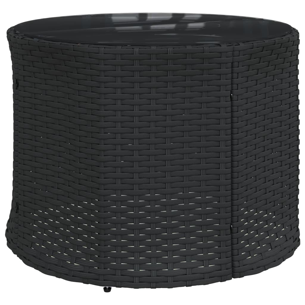 Divano Giardino Tavolo e Cuscini Semicircolare Nero Polyrattan | homemem39