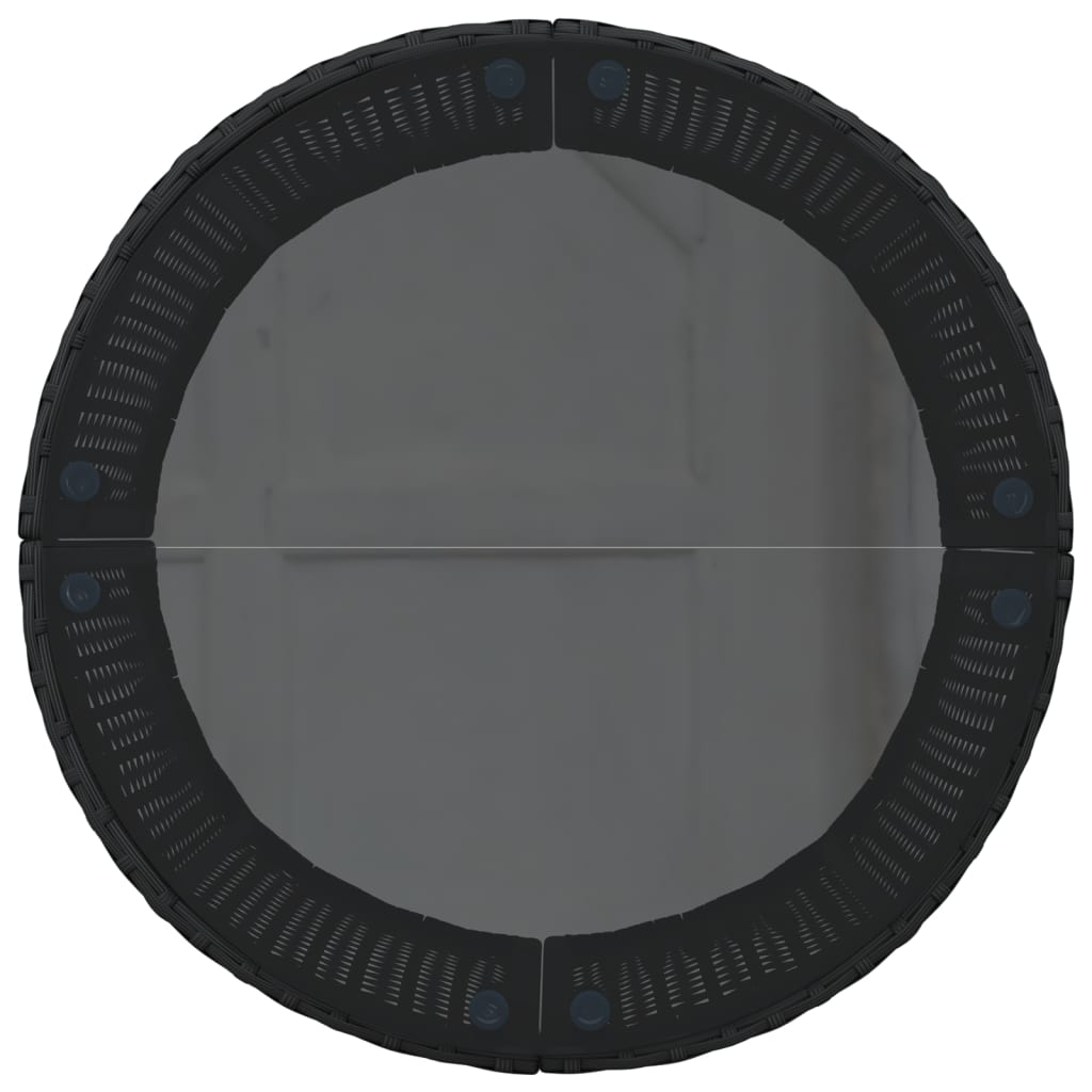 Divano Giardino Tavolo e Cuscini Semicircolare Nero Polyrattan