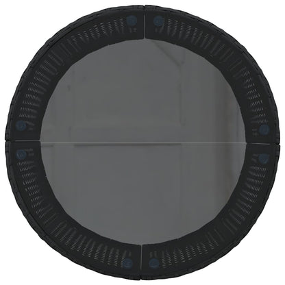 Divano Giardino Tavolo e Cuscini Semicircolare Nero Polyrattan
