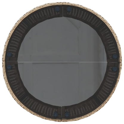 Divano Giardino Tavolo e Cuscini Semicircolare Beige Polyrattan