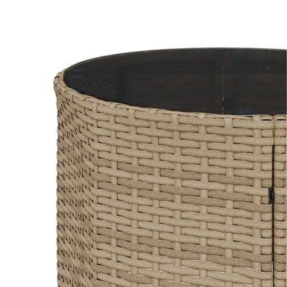 Divano Giardino Tavolo e Cuscini Semicircolare Beige Polyrattan