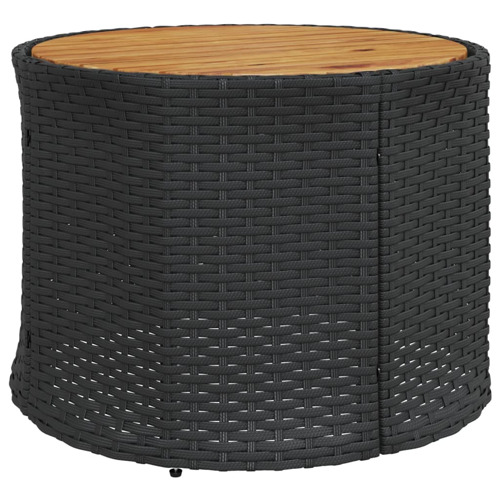 Divano Giardino Tavolo e Cuscini Semicircolare Nero Polyrattan | homemem39