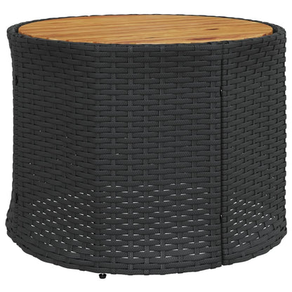 Divano Giardino Tavolo e Cuscini Semicircolare Nero Polyrattan | homemem39