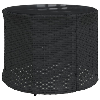 Divano Giardino Tavolo e Cuscini Semicircolare Nero Polyrattan | homemem39