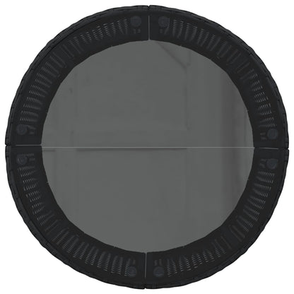 Divano Giardino Tavolo e Cuscini Semicircolare Nero Polyrattan