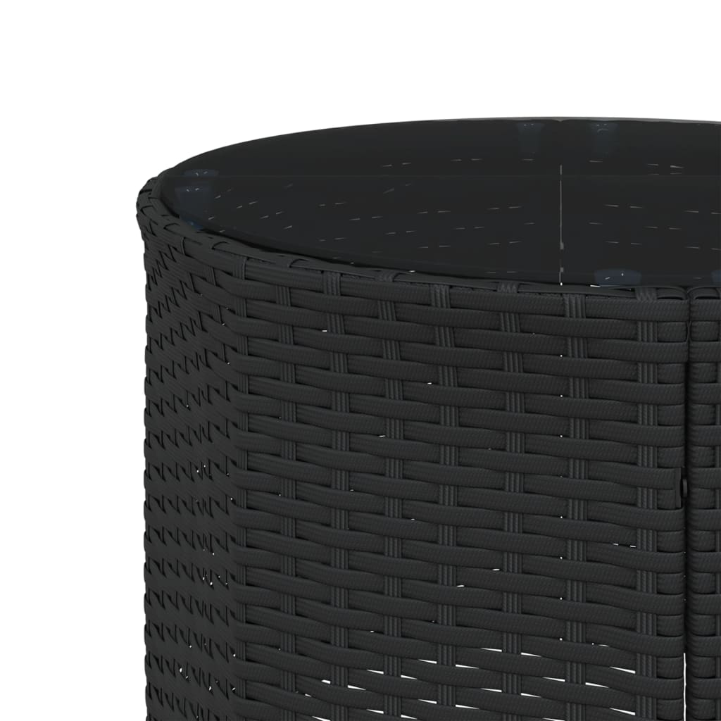 Divano Giardino Tavolo e Cuscini Semicircolare Nero Polyrattan | homemem39