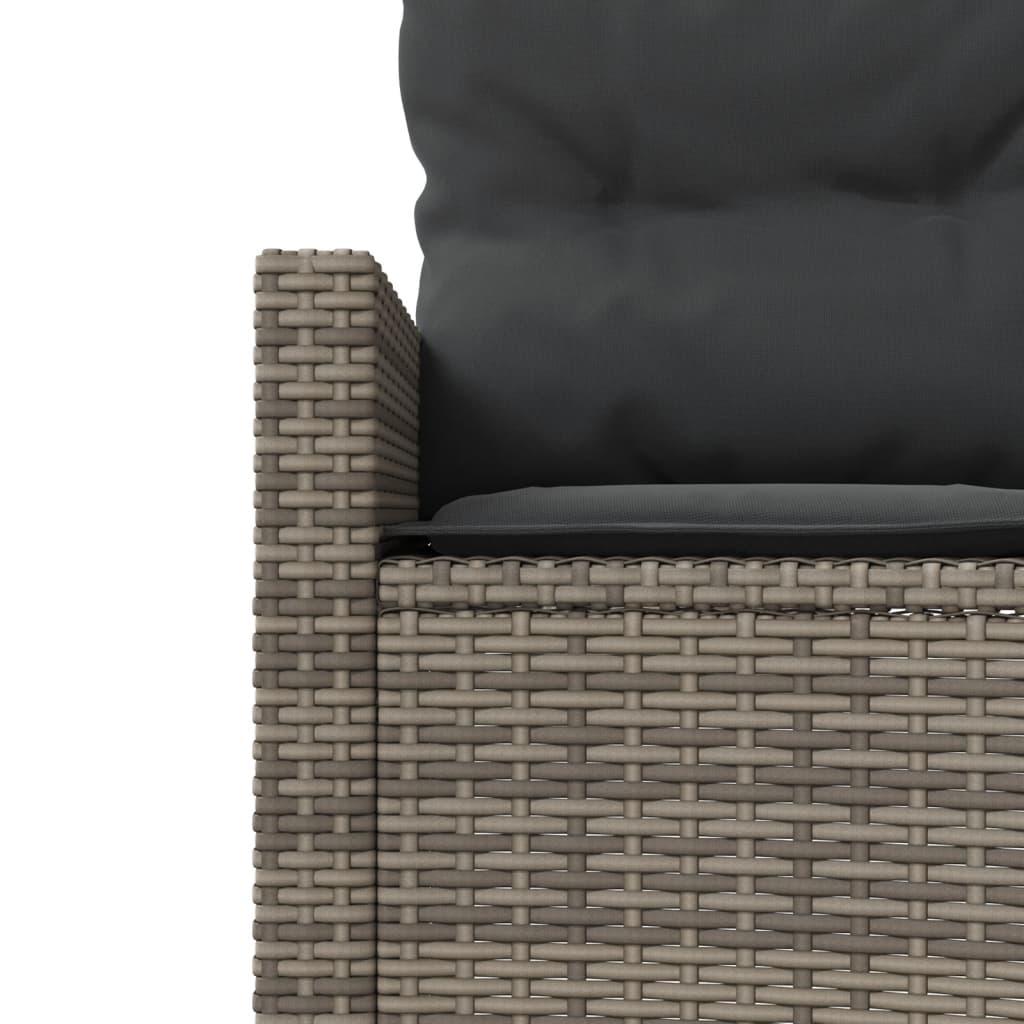 Divano da Giardino con Cuscini Circolare Grigio in Polyrattan | homemem39