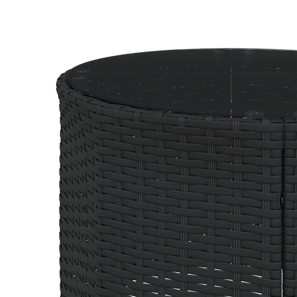 Divano Giardino con Tavolo e Cuscini Circolare Nero Polyrattan | homemem39