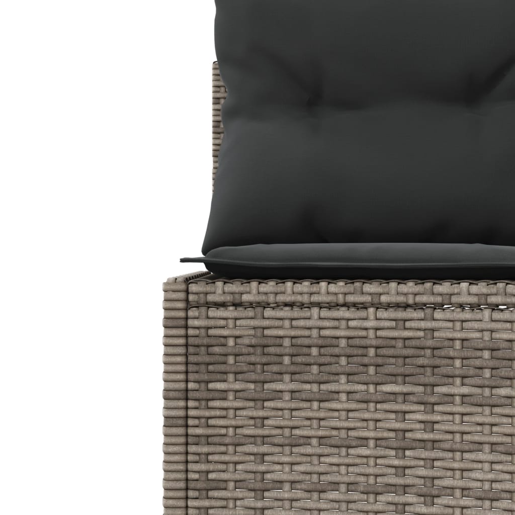Divano da Giardino con Cuscini Circolare Grigio in Polyrattan | homemem39