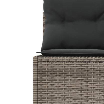 Divano da Giardino con Cuscini Circolare Grigio in Polyrattan | homemem39