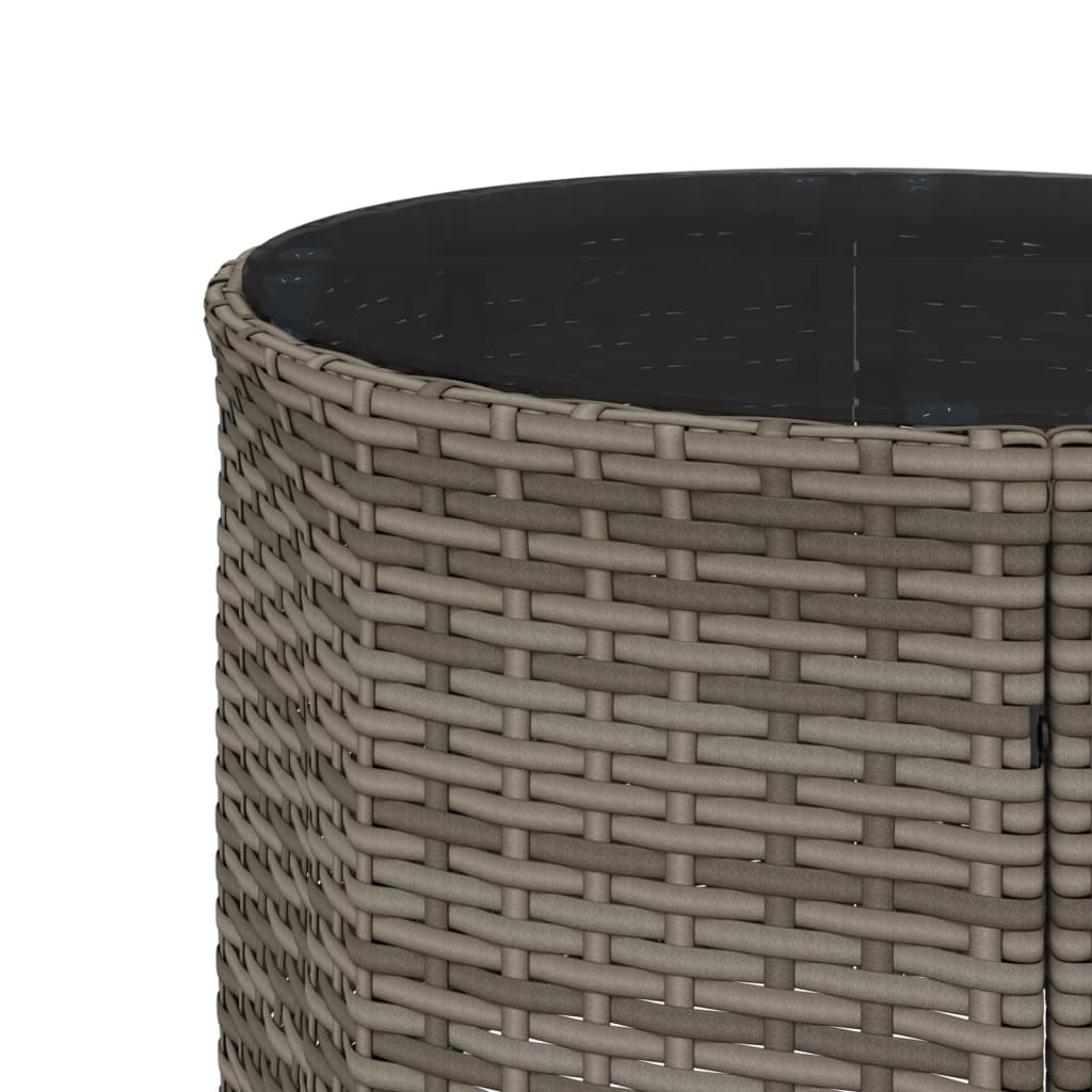 Divano da Giardino Tavolo e Cuscini Circolare Grigio Polyrattan | homemem39