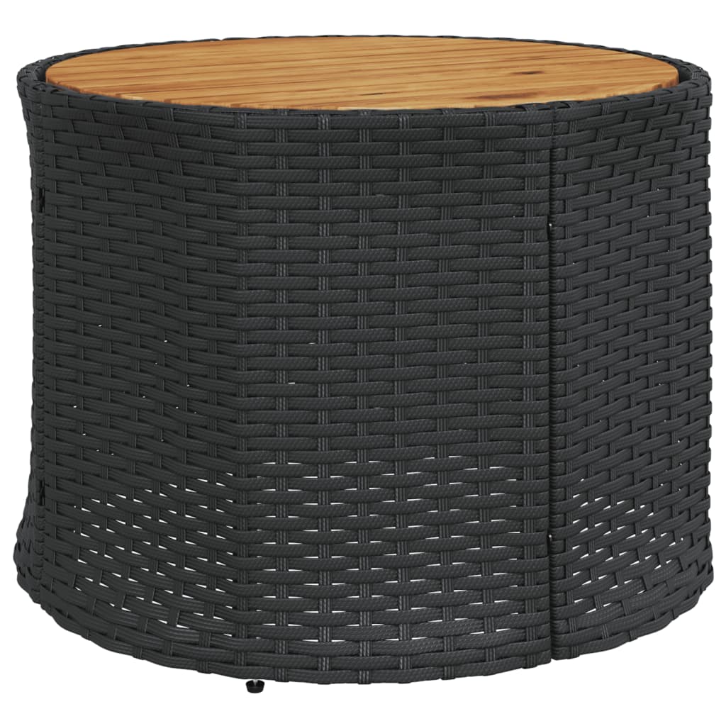 Divano Giardino con Tavolo e Cuscini Circolare Nero Polyrattan | homemem39
