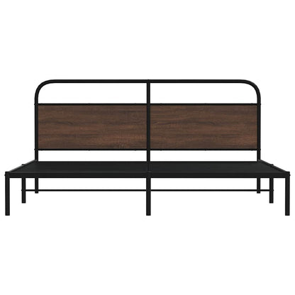 Giroletto senza Materaso in Metallo Rovere Marrone 183x213 cm