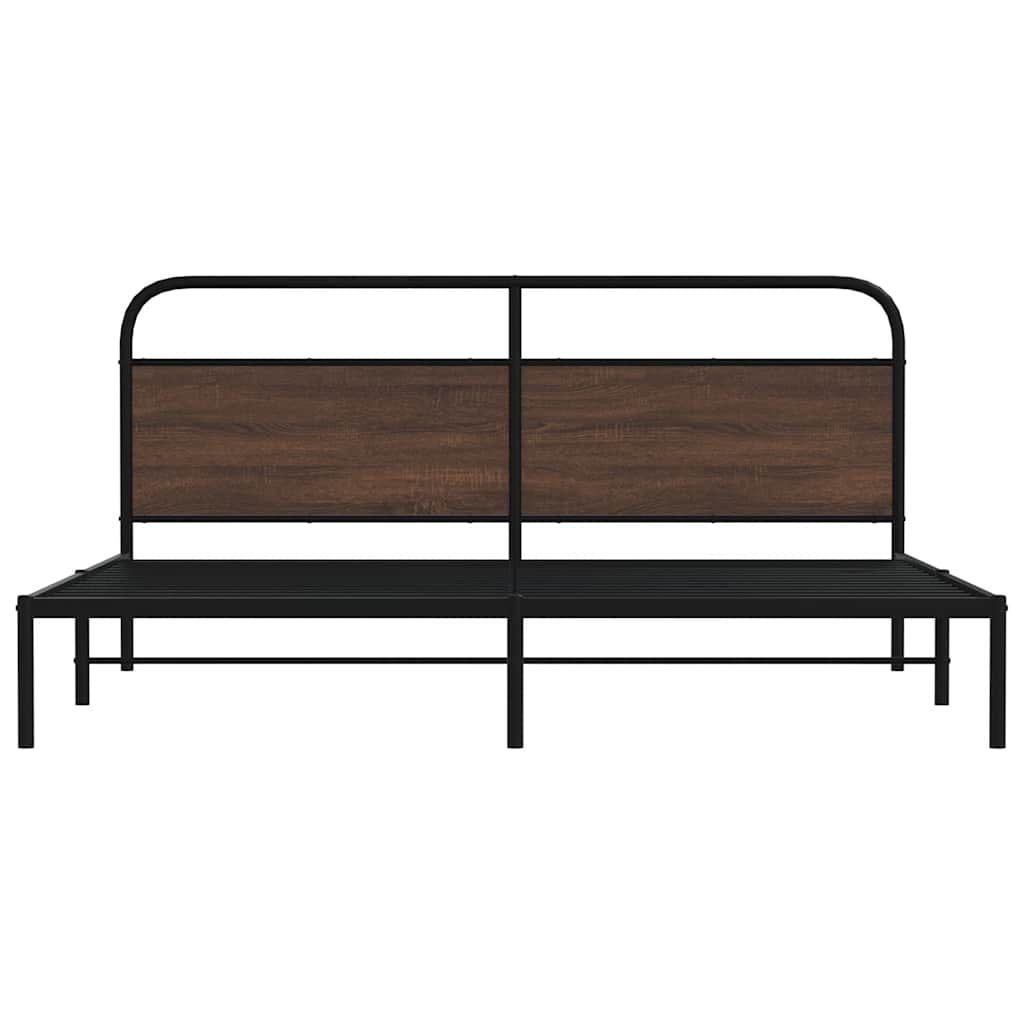 Giroletto senza Materaso in Metallo Rovere Marrone 193x203 cm