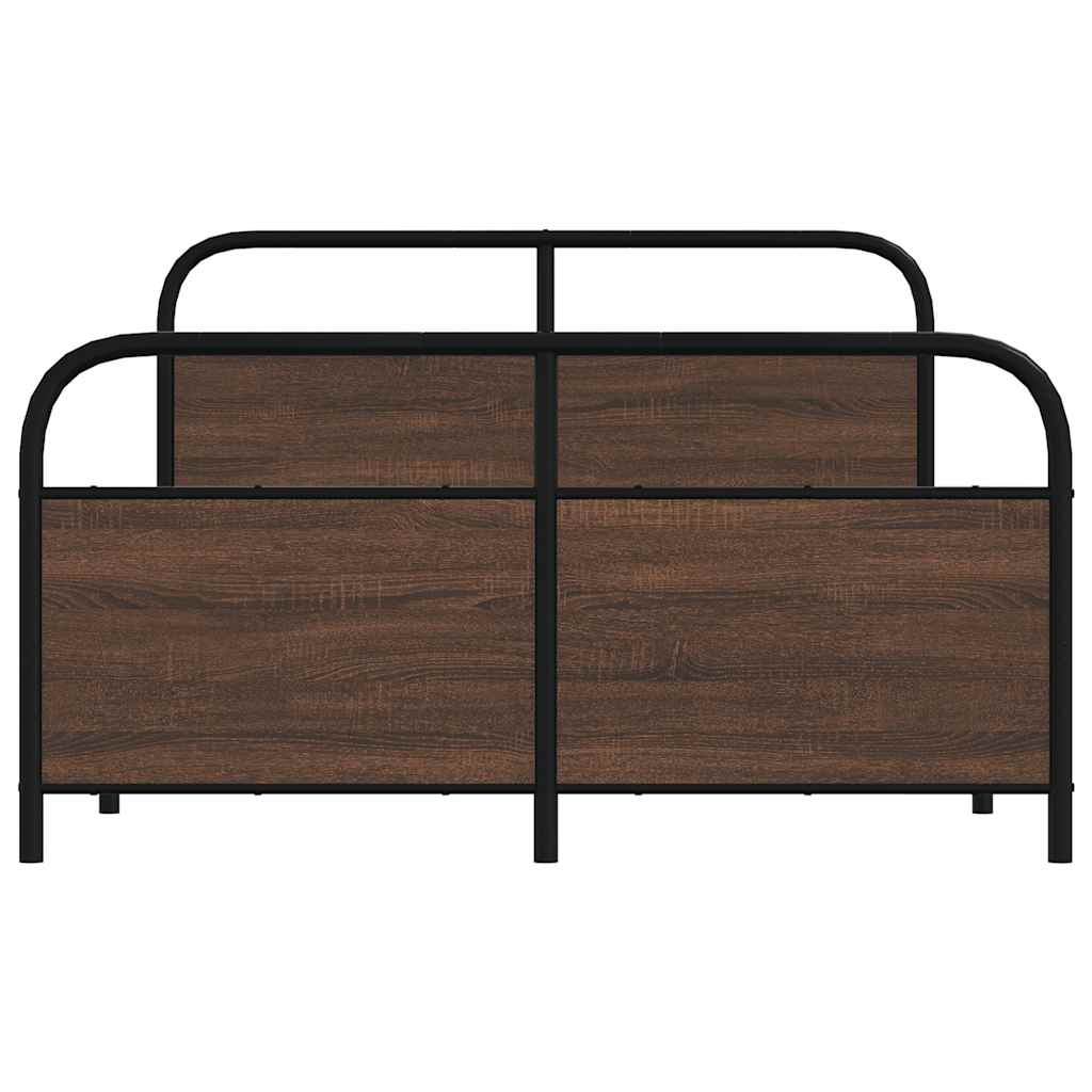 Giroletto senza Materasso in Metallo Rovere Marrone 140x200 cm