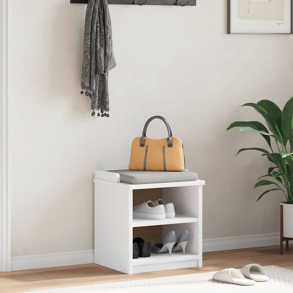 Panca da Corridoio SANDNES Bianca 45x40x50 cm in Legno di Pino | homemem39