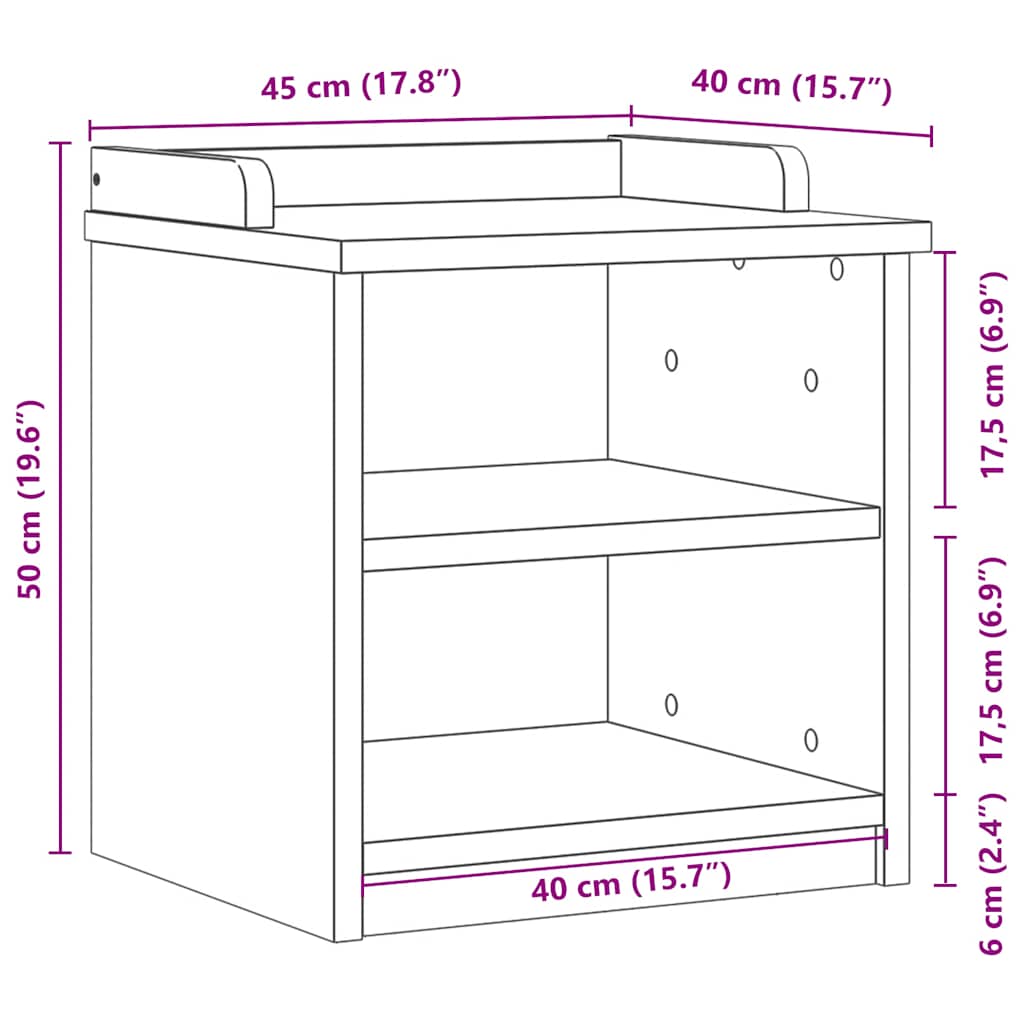Panca da Corridoio SANDNES Bianca 45x40x50 cm in Legno di Pino | homemem39