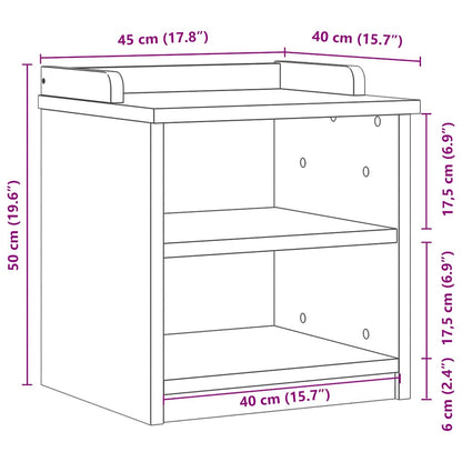 Panca da Corridoio SANDNES Bianca 45x40x50 cm in Legno di Pino | homemem39