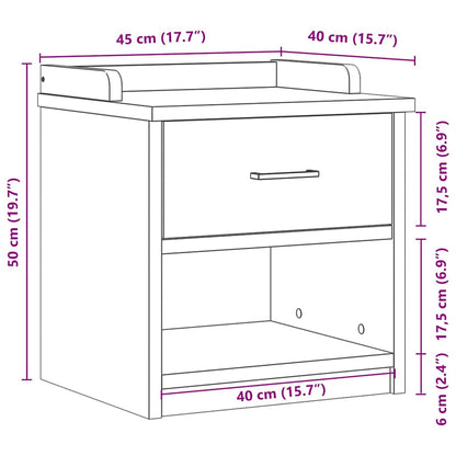 Panca da Corridoio SANDNES 45x40x50 cm Legno Massello di Pino | homemem39