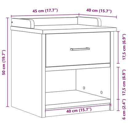 Panca da Corridoio SANDNES 45x40x50 cm Legno Massello di Pino | homemem39