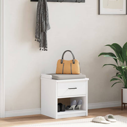 Panca da Corridoio SANDNES Bianca 45x40x50 cm in Legno di Pino | homemem39