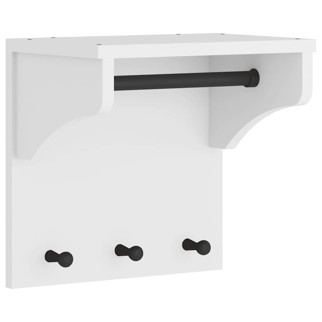 Appendiabiti da Parete SANDNES Bianco 43x30x42 cm Legno di Pino - homemem39