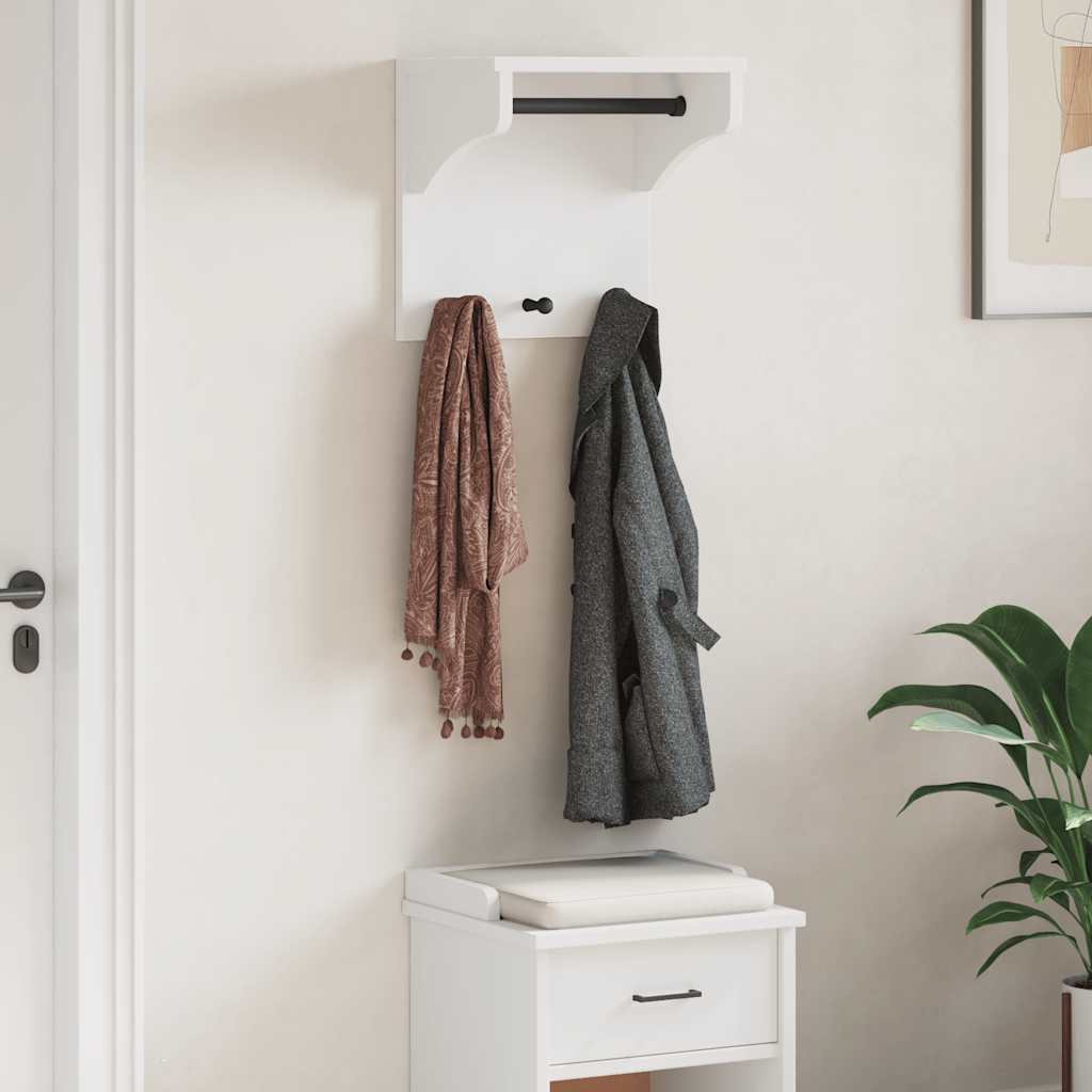 Appendiabiti da Parete SANDNES Bianco 43x30x42 cm Legno di Pino - homemem39