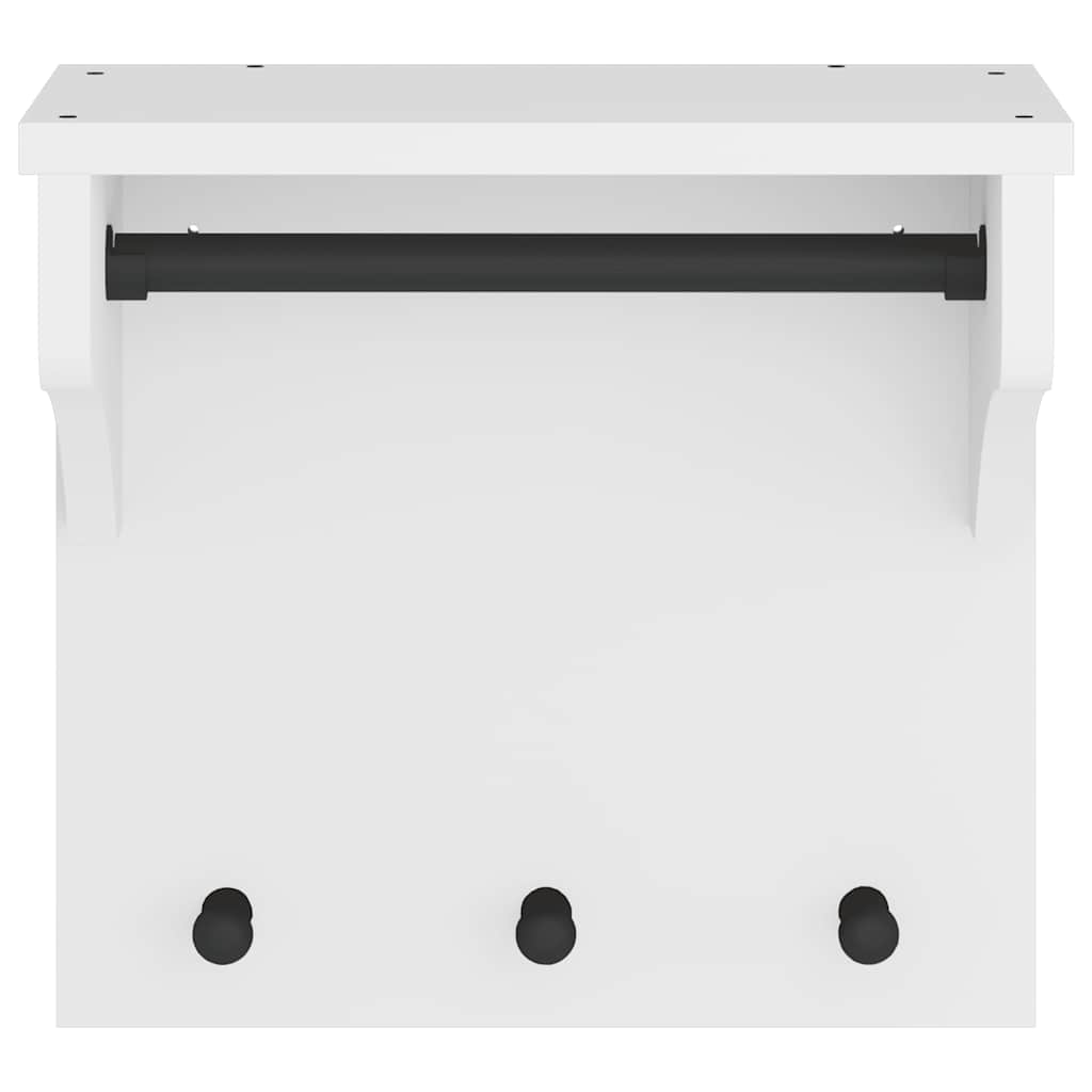 Appendiabiti da Parete SANDNES Bianco 43x30x42 cm Legno di Pino - homemem39