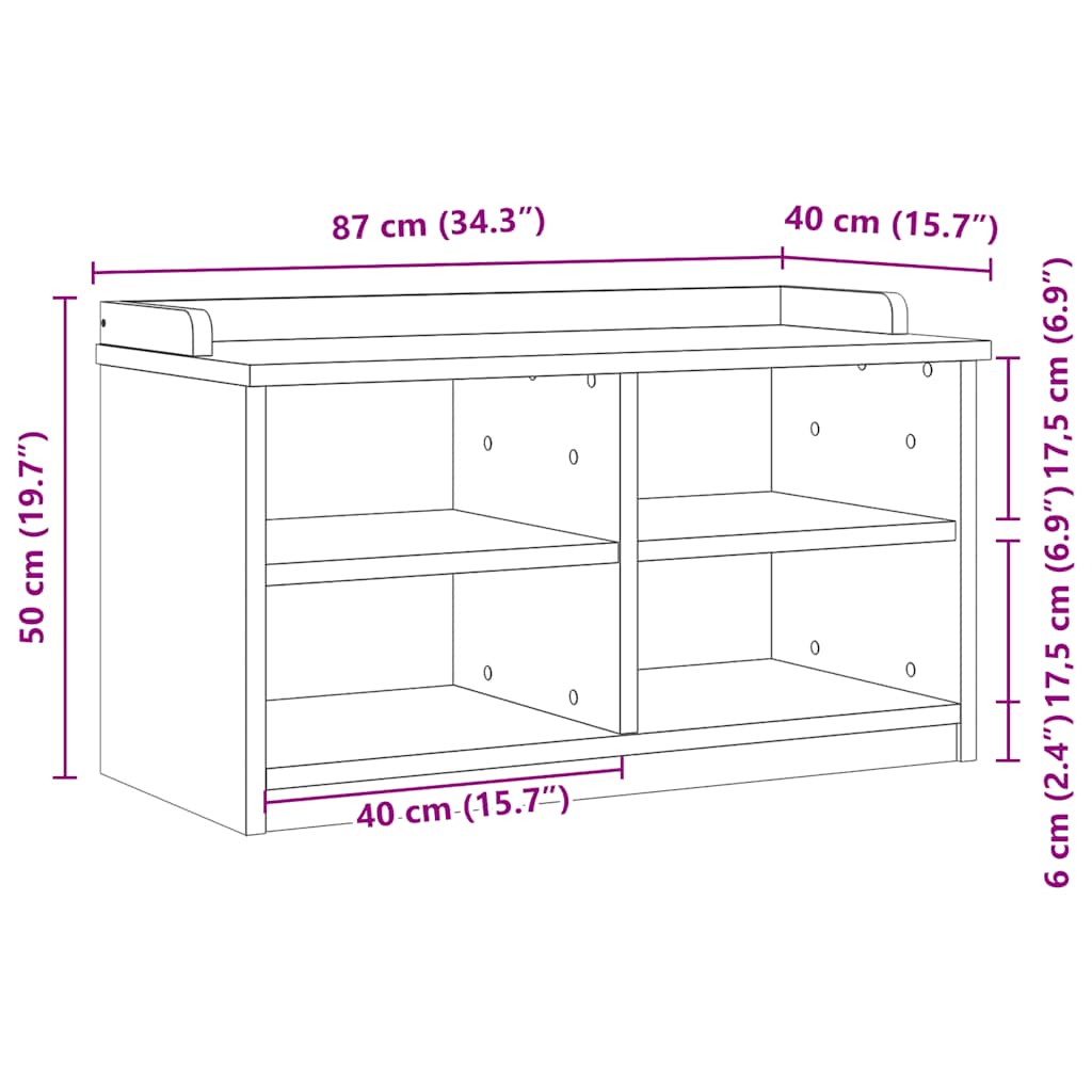 Panca da Corridoio SANDNES 87x40x50 cm Legno Massello di Pino | homemem39