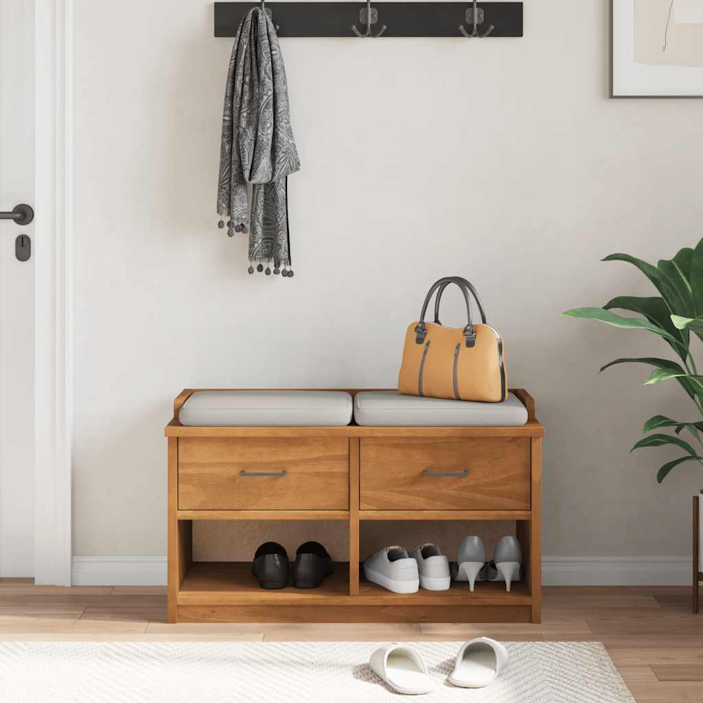 Panca da Corridoio SANDNES 87x40x50 cm Legno Massello di Pino | homemem39