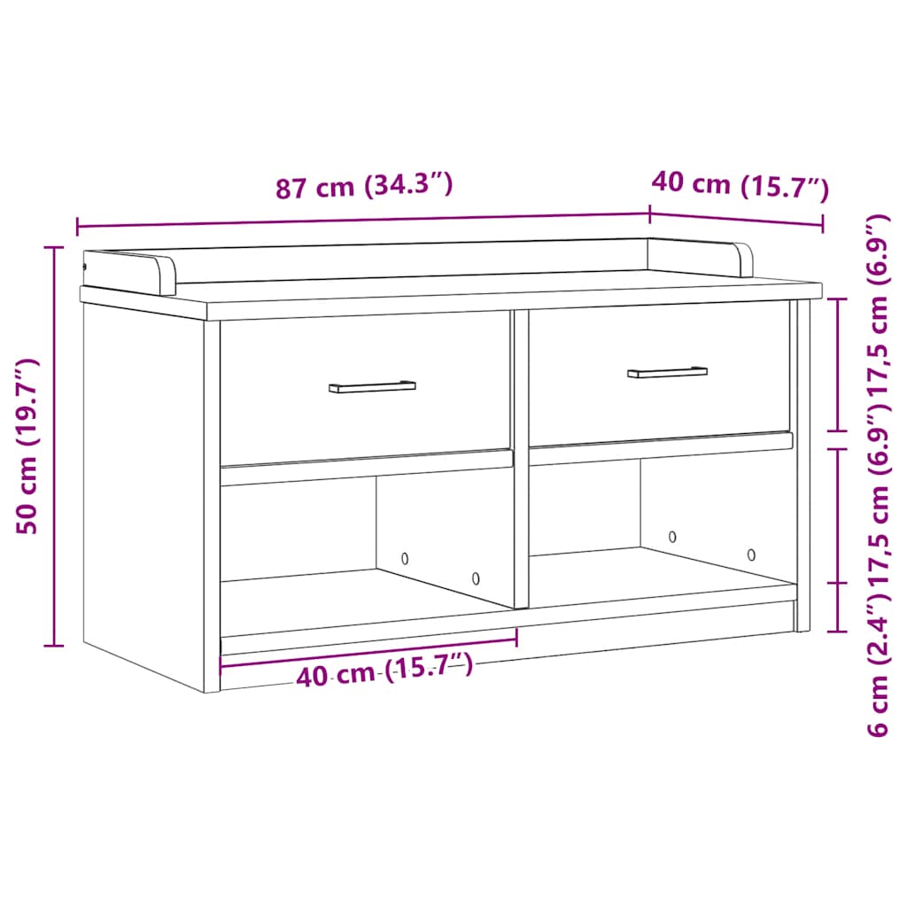 Panca da Corridoio SANDNES 87x40x50 cm Legno Massello di Pino | homemem39