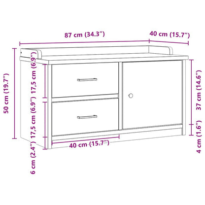 Panca da Corridoio SANDNES 87x40x50 cm Legno Massello di Pino | homemem39