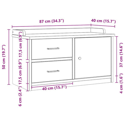 Panca da Corridoio SANDNES 87x40x50 cm Legno Massello di Pino | homemem39
