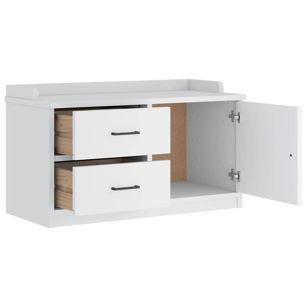 Panca da Corridoio SANDNES Bianca 87x40x50 cm in Legno di Pino | homemem39