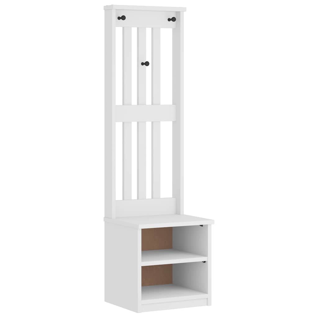Albero da Ingresso SANDNES Bianco 45x40x159,5 cm Legno di Pino | homemem39