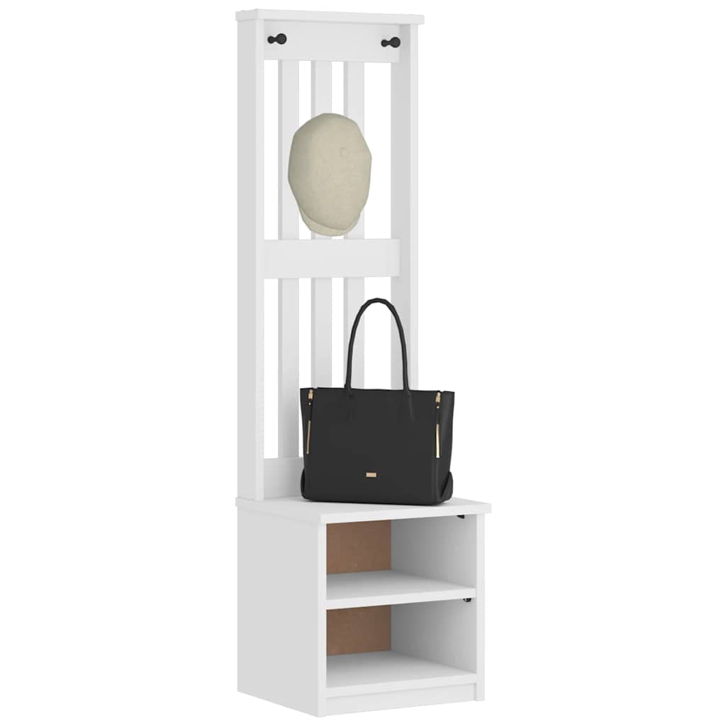 Albero da Ingresso SANDNES Bianco 45x40x159,5 cm Legno di Pino | homemem39