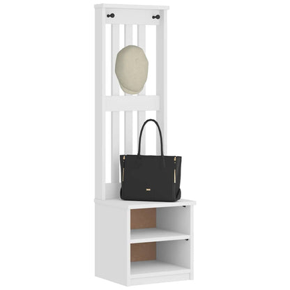 Albero da Ingresso SANDNES Bianco 45x40x159,5 cm Legno di Pino | homemem39