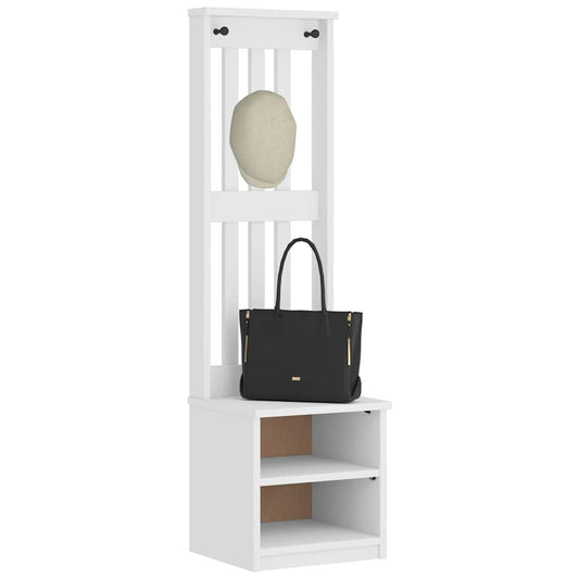 Albero da Ingresso SANDNES Bianco 45x40x159,5 cm Legno di Pino | homemem39